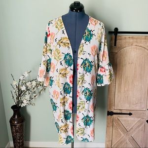 Shein Floral Open Duster Size 1X